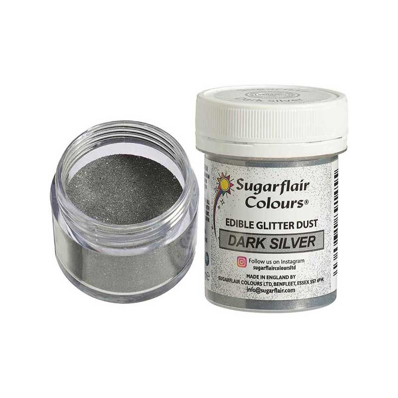 Lustre comestible 10g Sugarflair couleurs Argent foncé Lustre comestible 10g Sugarflair couleurs Argent foncé