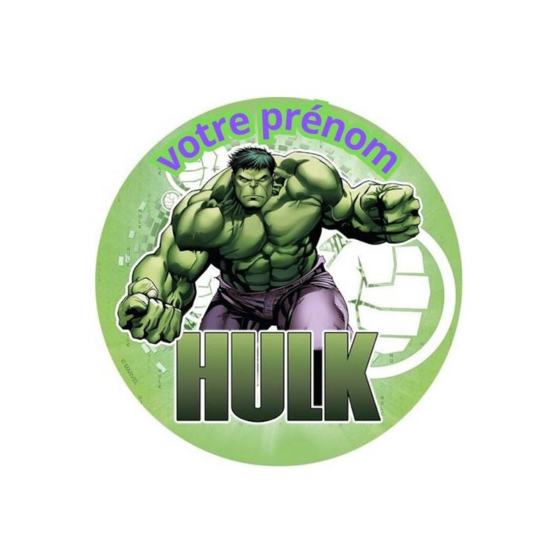 Disque à Gâteau Personnalisé Hulk Avengers