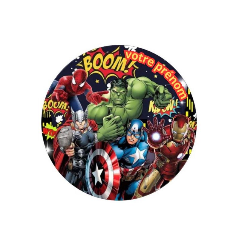 Disque à Gâteau Personnalisé Avengers