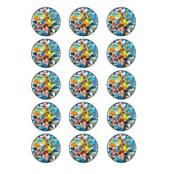 Disque Sucette & Cupcake 5 cm personnalisés Pokemon