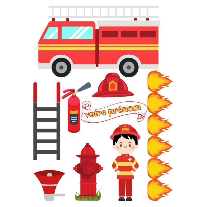 Kit de Montage de Toppers à Gâteau Personnalisés Pompiers