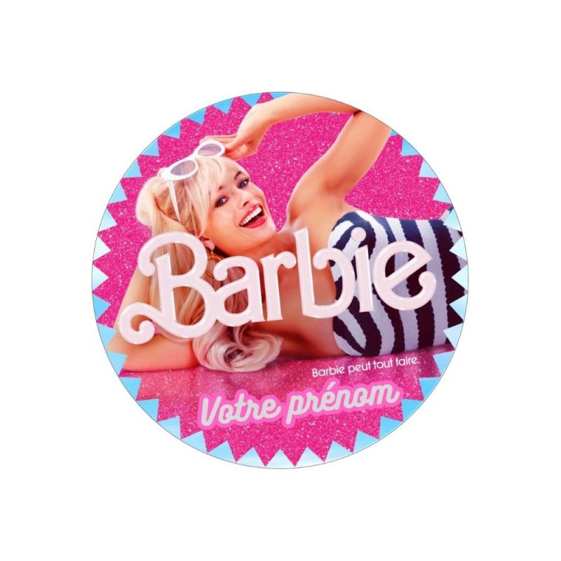 Disque à Gâteau Personnalisé Barbie peut tout faire