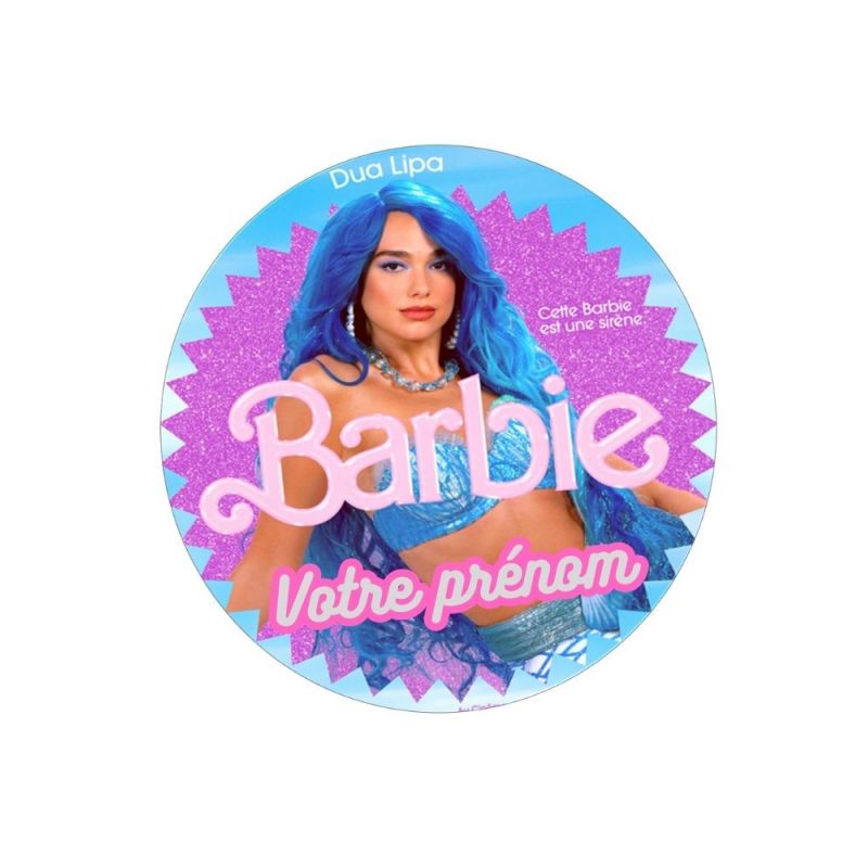 Impression Disque alimentaire azyme personnalisable de Barbie Licorne  Diamètre Ø 20 cm