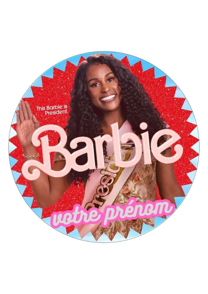 Décorations de gâteau Barbie personnalisées avec le nom et l'âge