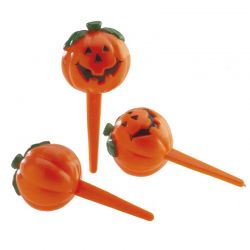 Cake Topper en plastique Citrouille Halloween pk/3