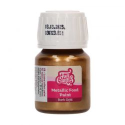 Peinture Alimentaire Métallique Or foncé FunCakes