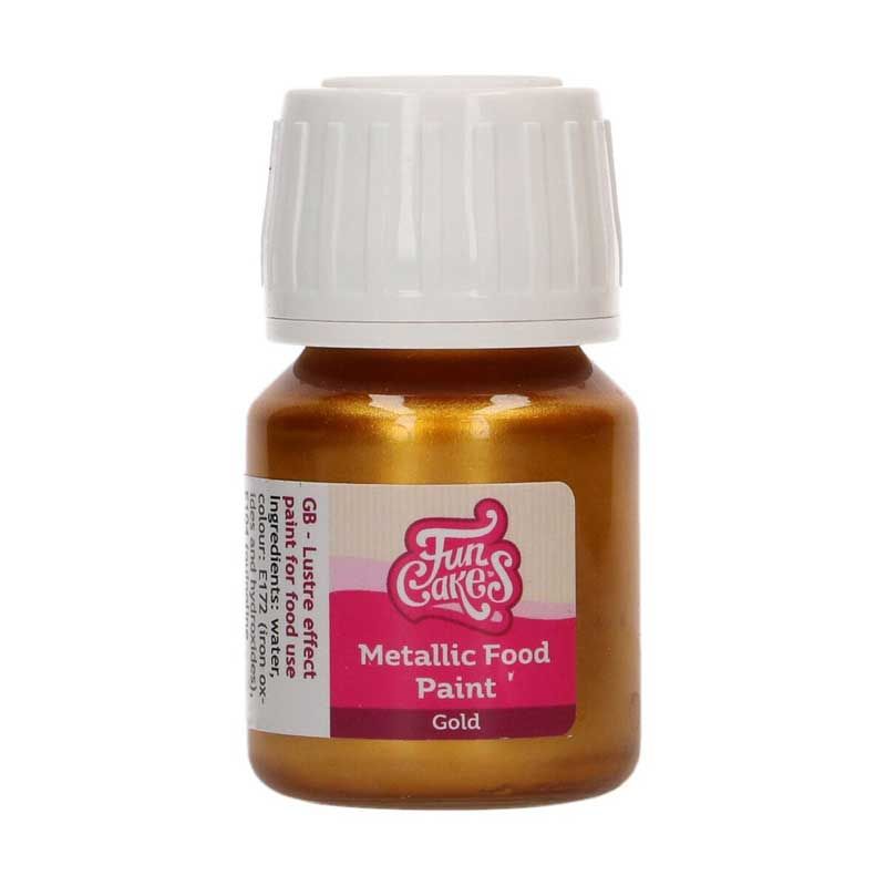 Peinture Alimentaire Métallique Or FunCakes à 7,29 €