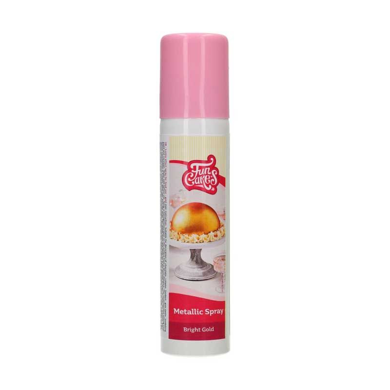 Bombe spray lustrant 100 ml FunCakes couleur Or Brillant Bombe spray lustrant 100 ml FunCakes couleur Or Brillant
