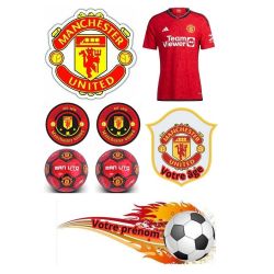 Kit de Montage de Toppers à Gâteau Personnalisés Manchester United Football