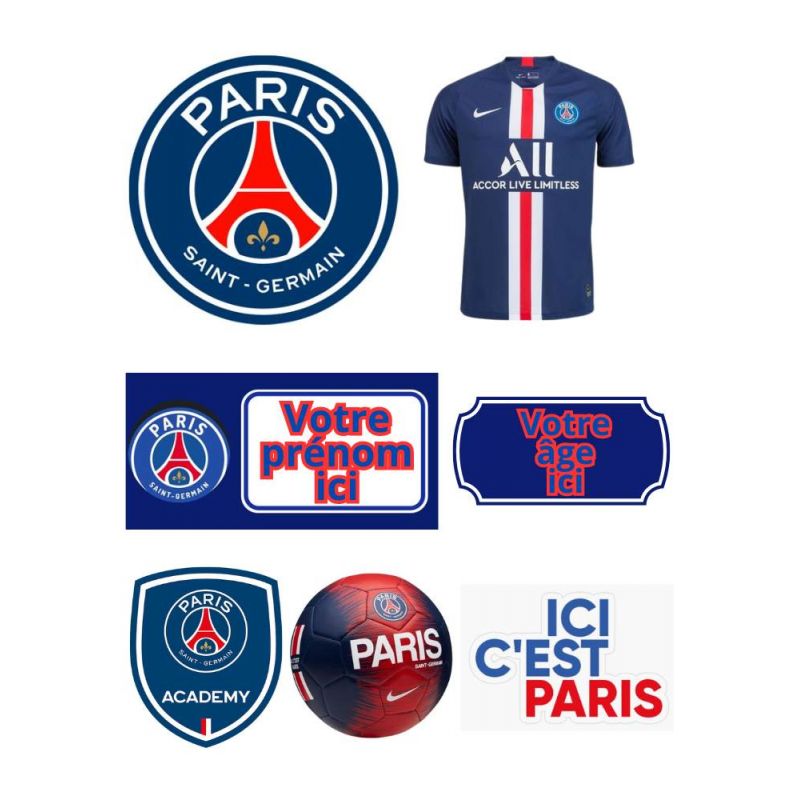 Kit de Montage de Toppers à Gâteau Personnalisés PSG Football