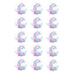 Disque Sucette & Cupcake 5 cm Licorne mignonne