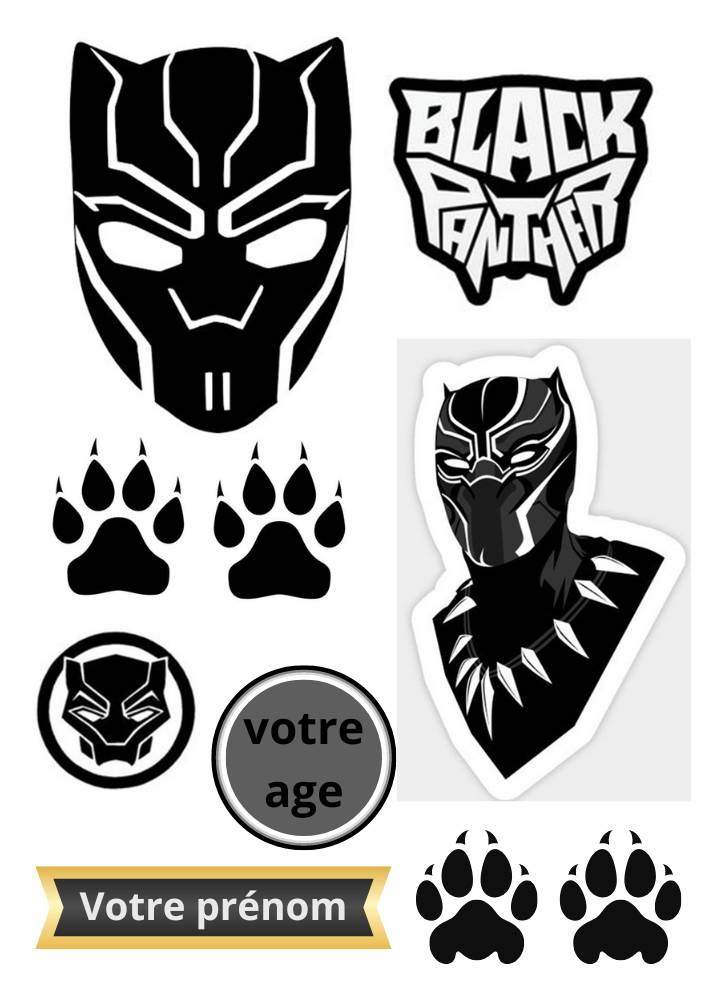 Kit de Montage de Toppers à Gâteau Personnalisés Black Panther dès ...