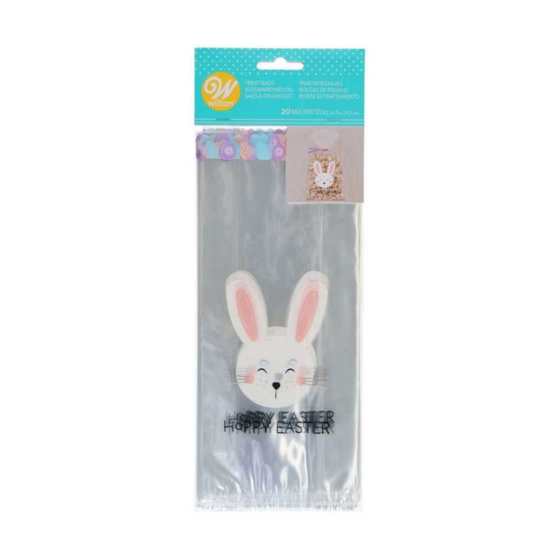 Sacs à friandises refermables Lapin de Pâques et carotte pk/20 Wilton