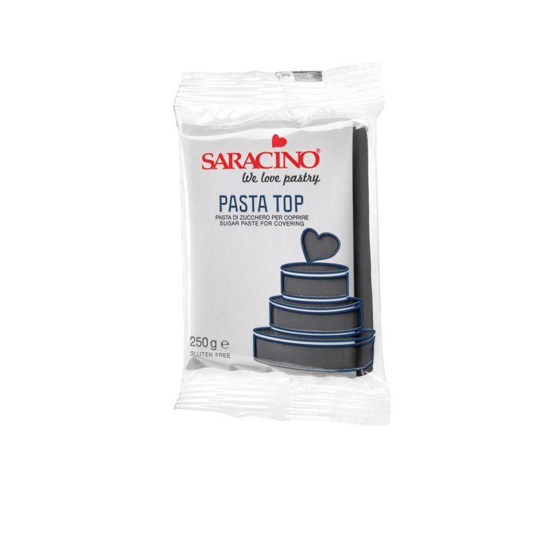 Pâte à sucre de couverture TOP 250gr Saracino couleurs Noir