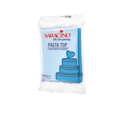 Pâte à sucre de couverture TOP 250gr Saracino couleurs Bleu ciel