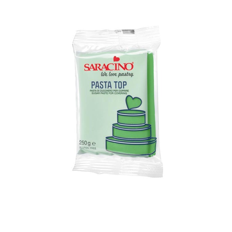 Pâte à sucre de couverture TOP 250gr Saracino couleurs Vert clair