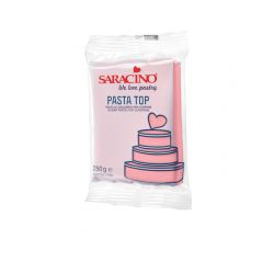 Pâte à sucre de couverture TOP 250gr Saracino couleurs Rose