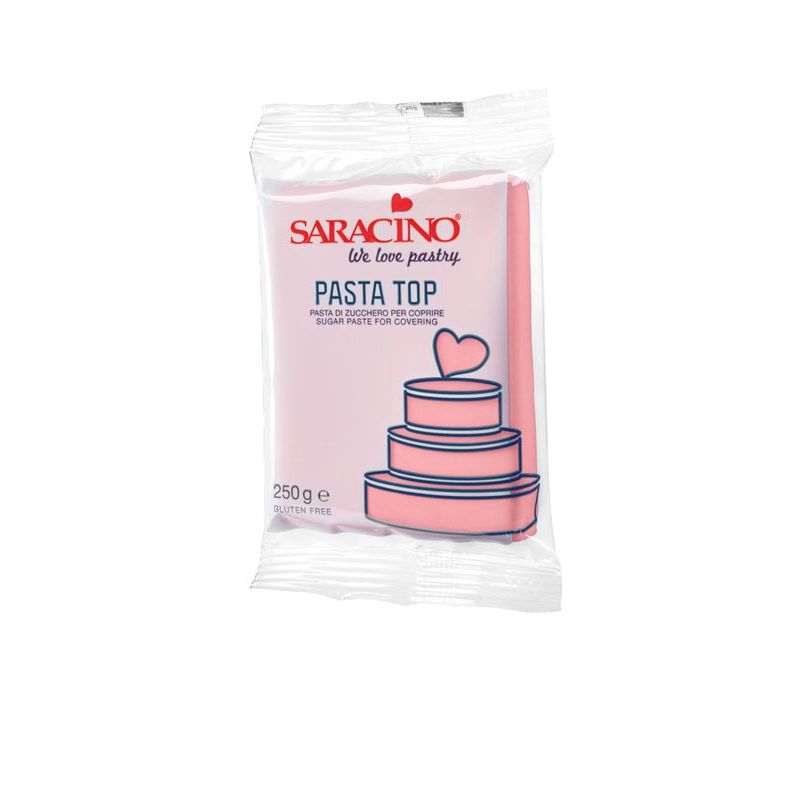 Pâte à sucre de couverture TOP 250gr Saracino couleurs Rose Pâte à sucre de couverture TOP 250gr Saracino couleurs Rose