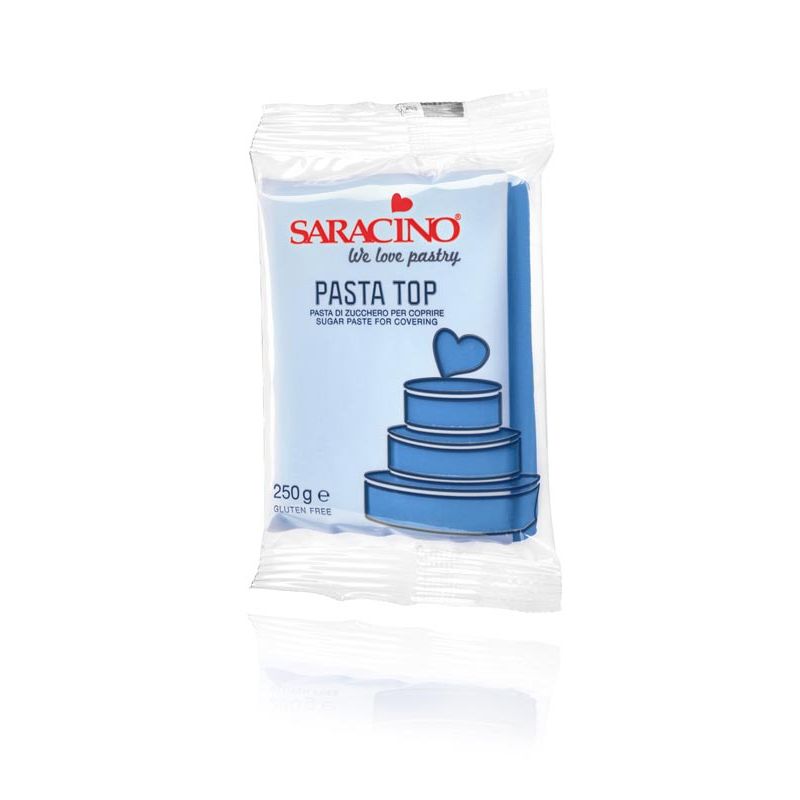 Pâte à sucre de couverture TOP 250gr Saracino couleurs Bleu Pâte à sucre de couverture TOP 250gr Saracino couleurs Bleu