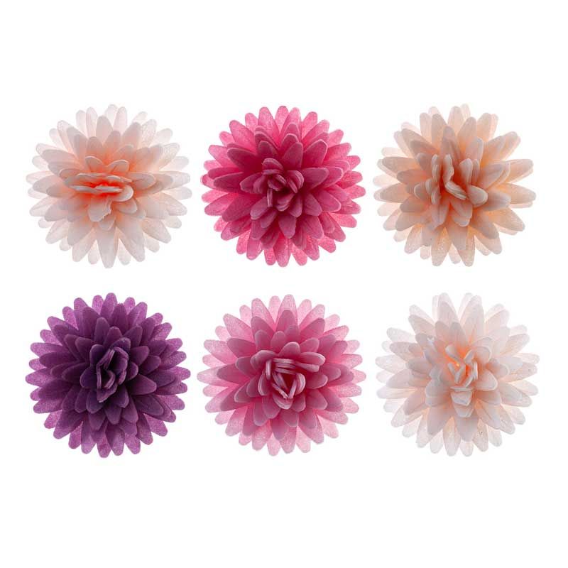 Fleurs pompons en azymes assortiments de couleurs Ø 4.5 cm