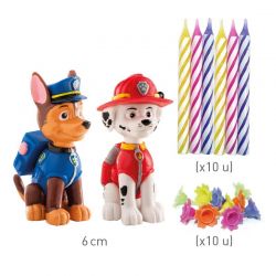 Pack Figurine, bougies Chase et Marshall Pat'patrouille