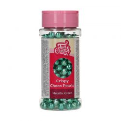 Perles de Chocolat Croquant FunCakes couleurs Vert métallique