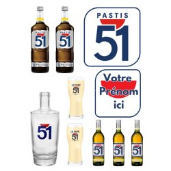 Kit de Montage de Toppers à Gâteau Personnalisés Boisson Pastis 51