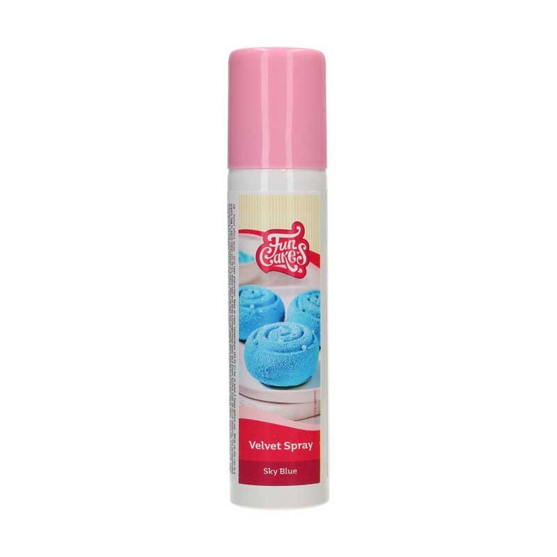 Bombe spray velours 100 ml FunCakes couleur Bleu ciel