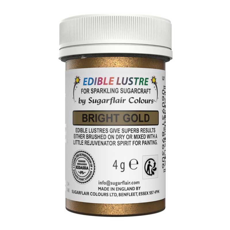 Lustre comestible 4g Sugarflair couleurs Or brillant