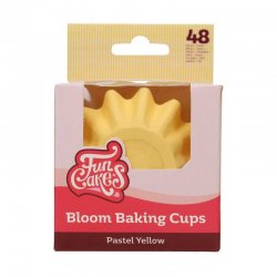 Caissettes à Cupcakes Bloom pk/48 FunCakes Couleur Jaune Pastel
