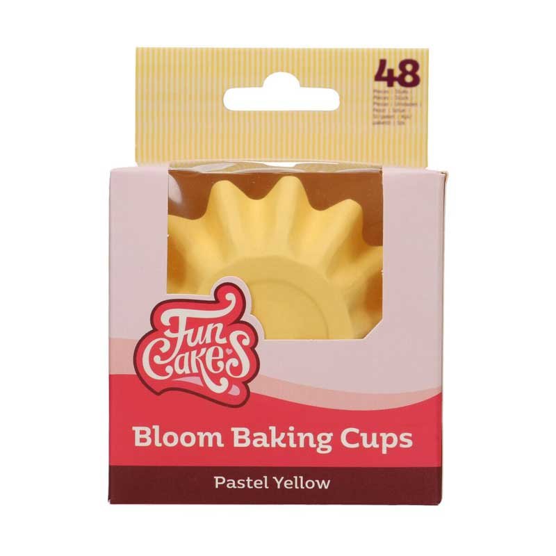 Caissettes à Cupcakes Bloom pk/48 FunCakes Couleur Jaune Pastel