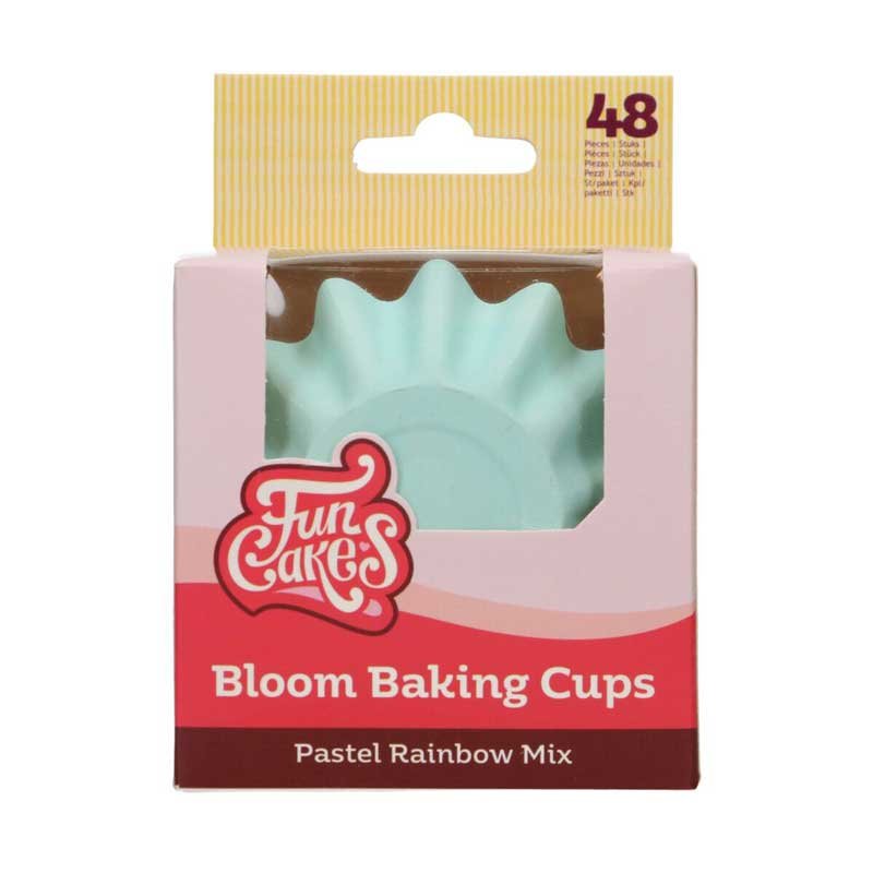 Caissettes à Cupcakes Bloom pk/48 FunCakes Couleur Mélange Arc-en-Ciel Pastel