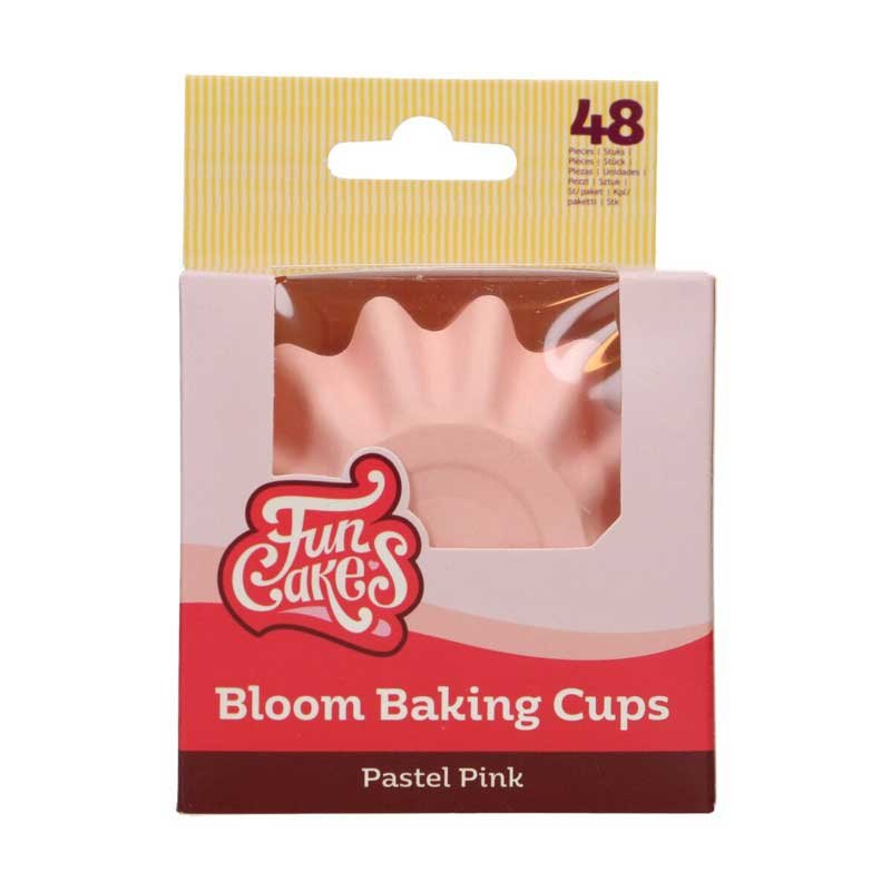 Caissettes à Cupcakes Bloom pk/48 FunCakes Couleur Rose Pastel