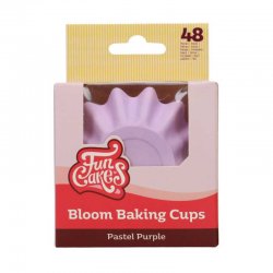 Caissettes à Cupcakes Bloom pk/48 FunCakes Couleur Violet Pastel