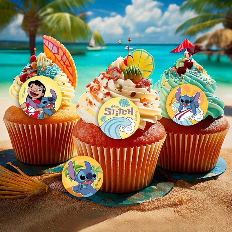 Dekora Mini Disques D'Azyme Stitch | Décorations Comestibles Pour Cupcakes Et Biscuits | Goûters Enfants