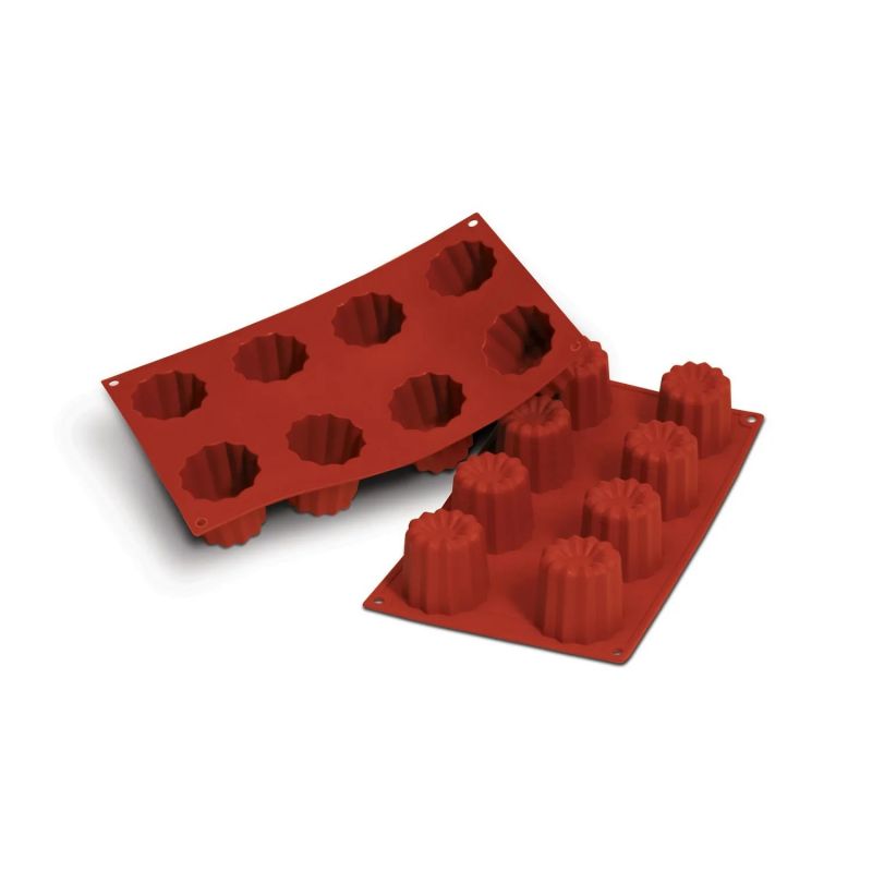 Moule Silicone Professionnel Cannelé Ø55mm - Silikomart | 8 Cavités Moule Silicone Professionnel Cannelé Ø55mm - Silikomart | 8 Cavités