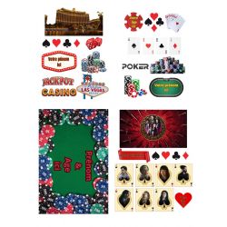 Kit Topper Gâteau Poker, Las-Vegas et Bet – Feuille Azyme ou Sucre à Personnaliser