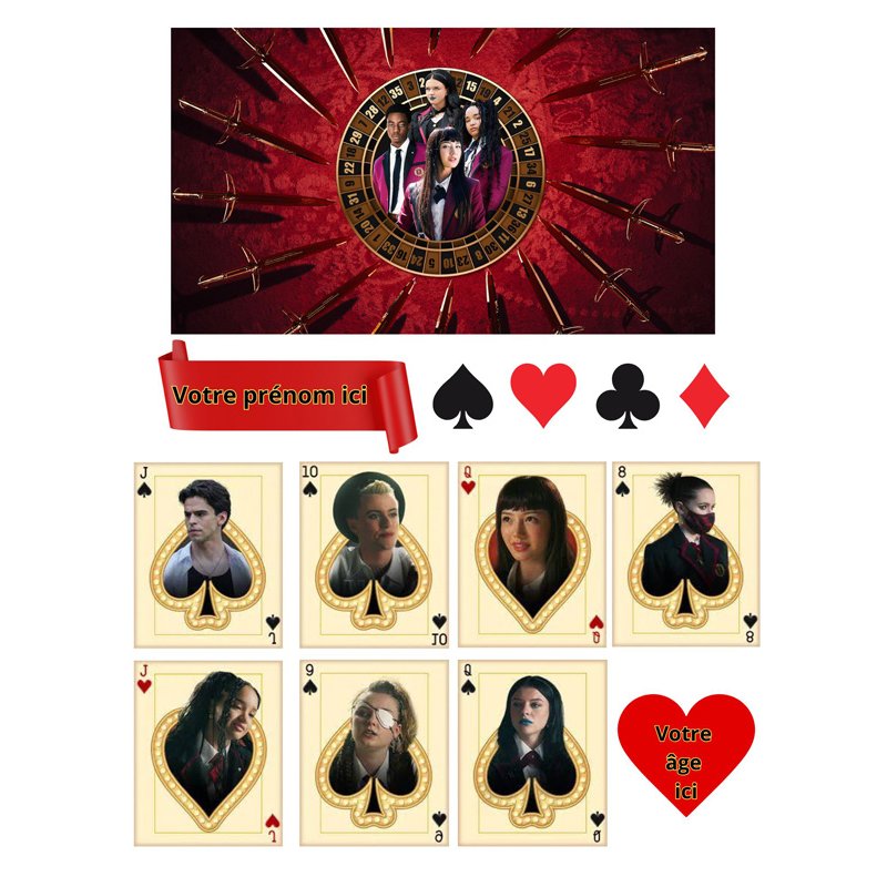 Kit Topper Gâteau Poker, Las-Vegas et Bet – Feuille Azyme ou Sucre à Personnaliser