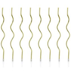 Bougies d’anniversaire dorées torsadées PartyDeco – Curl Gold x8 – 14 cm