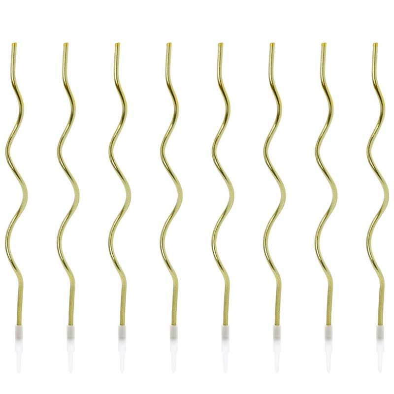Bougies d’anniversaire dorées torsadées PartyDeco – Curl Gold x8 – 14 cm Bougies d’anniversaire dorées torsadées PartyDeco – Curl Gold x8 – 14 cm