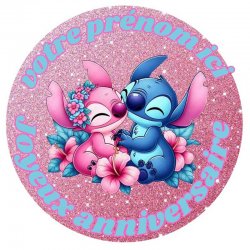 Disque Comestible déco gâteaux Stitch 20cm Disney