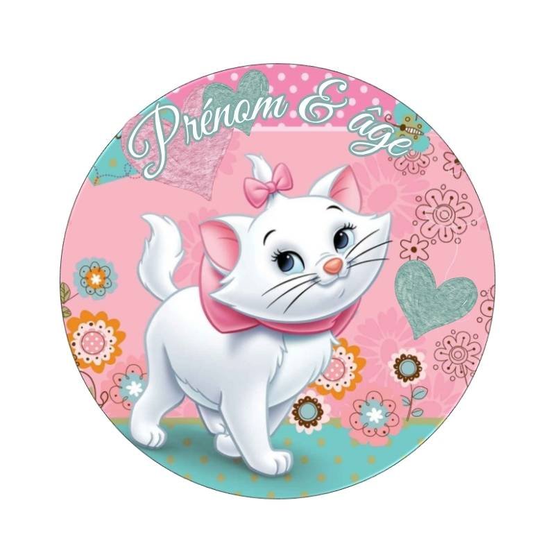 Disque à Gâteau Personnalisé Les Aristochats – Marie coeur