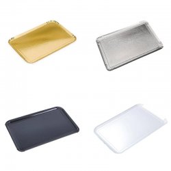 Plateau Traiteur Rectangulaire – Or, Argent, Blanc ou Noir – 28x19 cm et 42x28 cm – À l’unité ou en lot