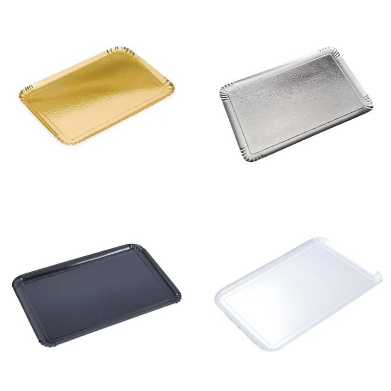 Plateau Traiteur Rectangulaire – Or, Argent, Blanc ou Noir – 28x19 cm et 42x28 cm – À l’unité ou en lot