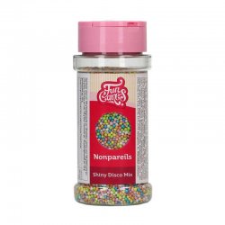 Perles de Sucre Nonpareils Shiny Disco Mix 80 g FunCakes – Décorations Festives Brillantes pour Pâtisserie