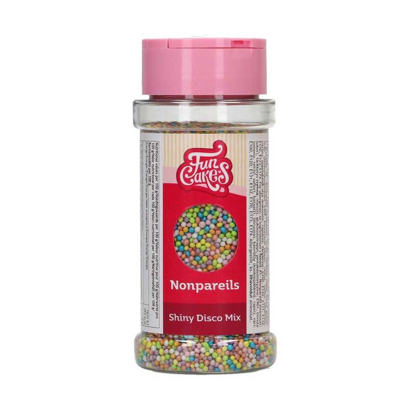 Perles de Sucre Nonpareils Shiny Disco Mix 80 g FunCakes – Décorations Festives Brillantes pour Pâtisserie