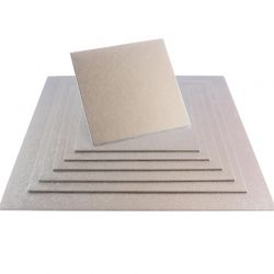 Plateau de présentation carré fin pour gâteau de 10 à 35 cm