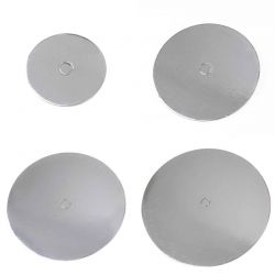 LOYAL Cake Board Rond Argent Perforé – Support gâteau 2,5 mm avec trou central (10, 15, 20, 25 cm)