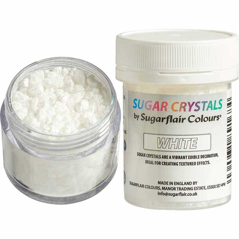 Sugarflair Sugar Crystals White 40 g — Cristaux de sucre blancs éclatants pour gâteaux, cupcakes & biscuits Sugarflair Sugar Crystals White 40 g — Cristaux de sucre blancs éclatants pour gâteaux, cupcakes & biscuits