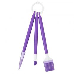 Wilton – Set Décoration Biscuits (3 outils) : Scriber Needle, Peigne 3 dents, Grattoir Silicone